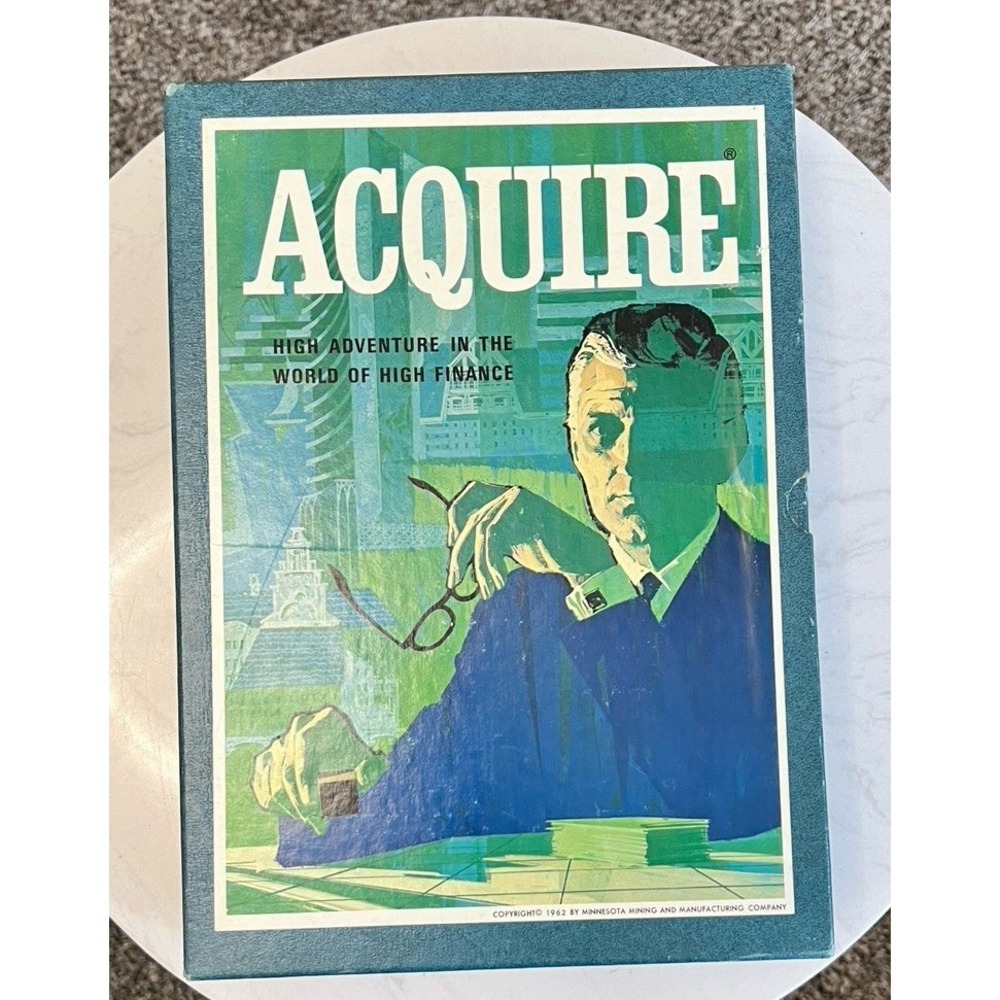 1962 Acquire Game‎ 3M Finance Board Game Bookshelf Series CIB